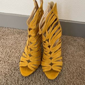 Zara Strappy Faux Suede Heels